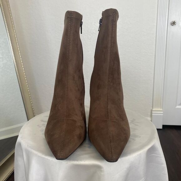 Sonoma NIB 90s Style Brown Faux Suede Stiletto High Heel Ankle Boots Size US 10 - Picture 4 of 9